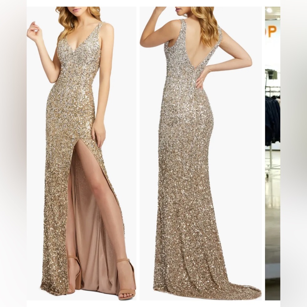 Mac Duggal NEW Sequin Slit Gown Mac Duggal